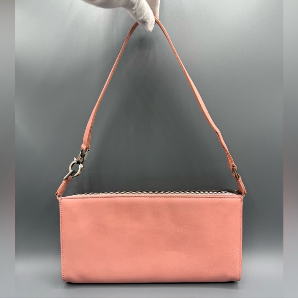 Authentic Ferragamo Pink Leather Shoulder Bag